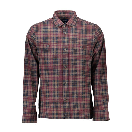 Camisa de algodón marrón Gant
