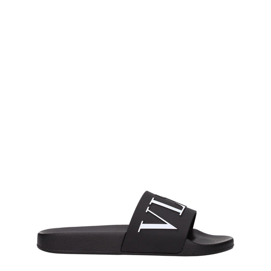 Valentino Garavani Black Cotton Slippers Sandals