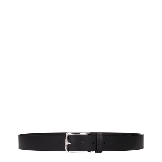Testoni Black Leather Regular Belts