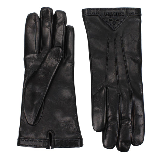 Prada Black Leather Gloves