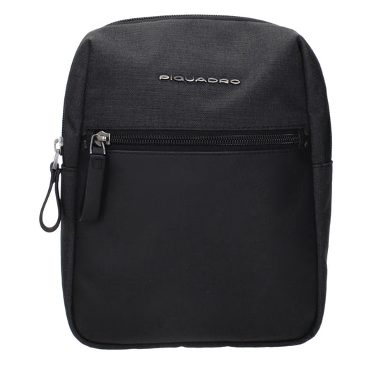 Piquadro Black Fabric Crossbody Bags
