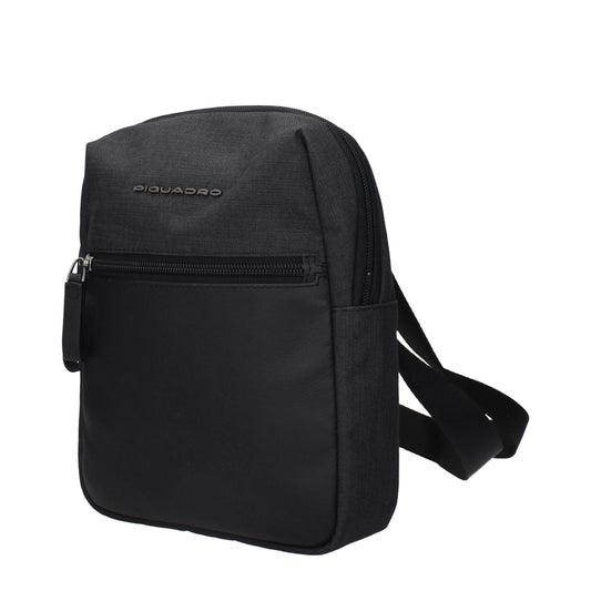 Piquadro Black Fabric Crossbody Bags