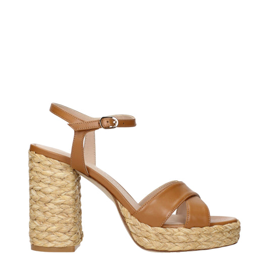 Stuart Weitzman Brown Leather Platforms