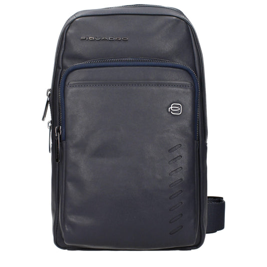 Piquadro Blue Leather Crossbody Bags