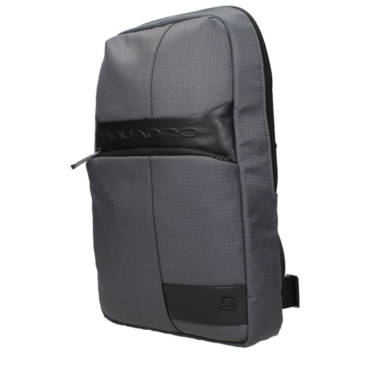Piquadro Gray Fabric Crossbody Bags