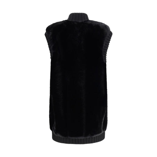 PINKO Long Vest in faux fur
