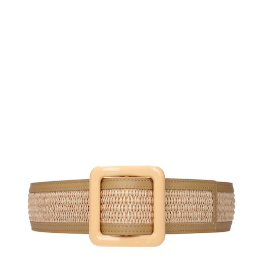 Max Mara Beige Raffia Regular Belts