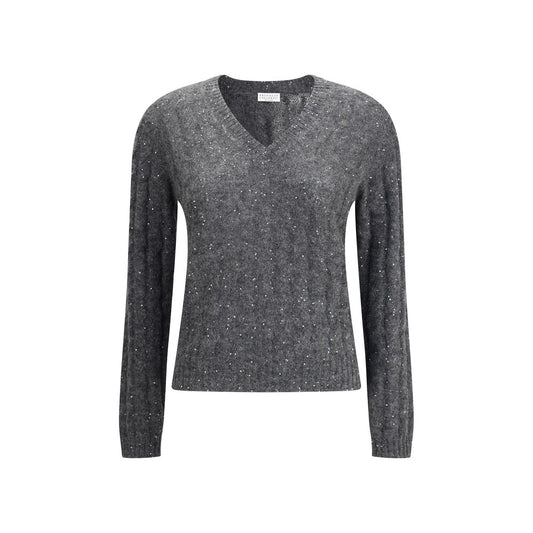 Brunello Cucinelli Dazzling Cable's Sweater in Mohair, cotton and wool