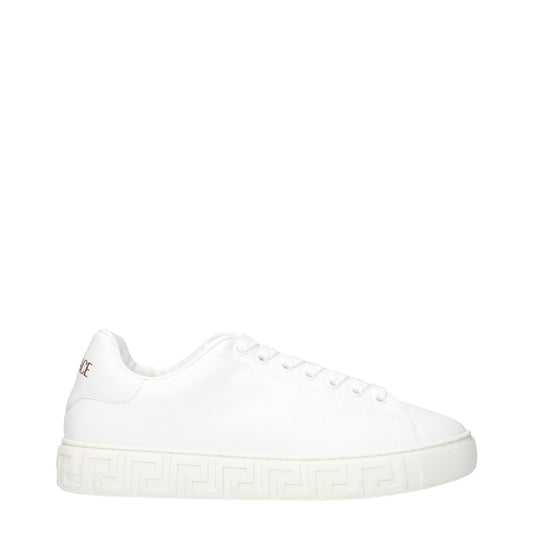 Versace White Leather Low Tops