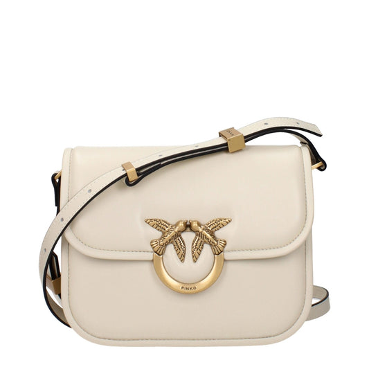 PINKO Beige Leather Crossbody Bags