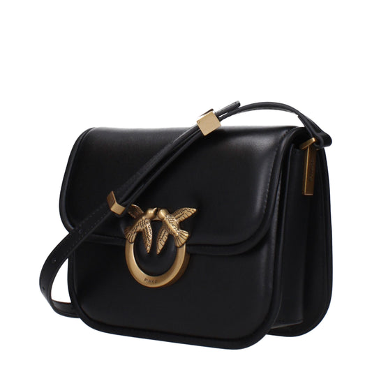 PINKO Black Leather Crossbody Bags