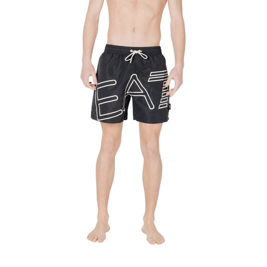 EA7 Emporio Armani Black Polyester Swim Short