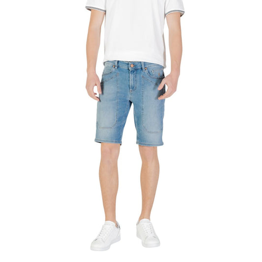 Jeckerson Light Blue Cotton Bermuda