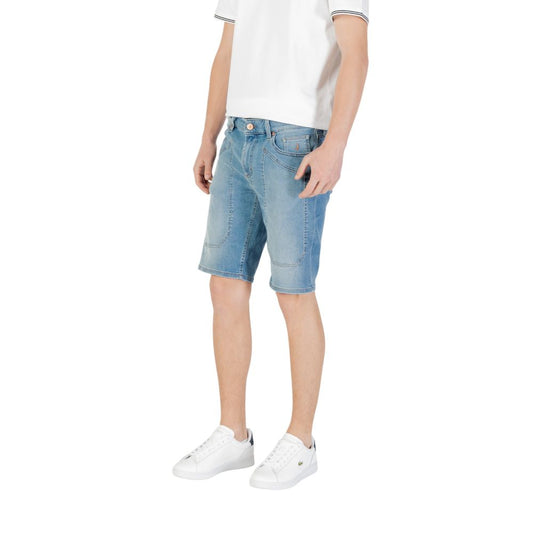 Jeckerson Light Blue Cotton Bermuda