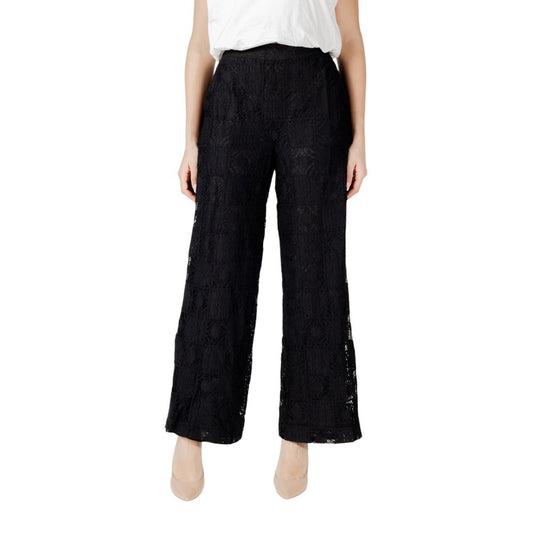 Vila Clothes Black Cotton Pant