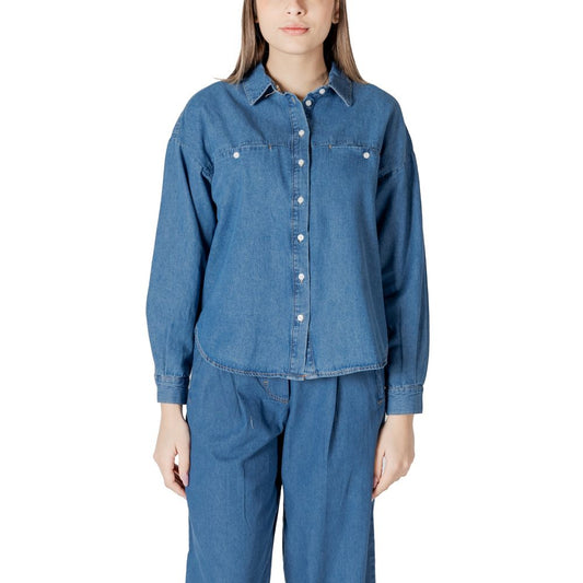ICHI Blue Cotton Shirt