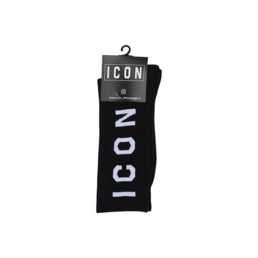 Icon Black Cotton Sock