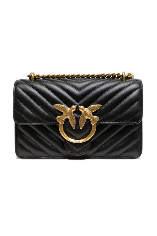 PINKO Black Mini Love Bag One Chevron