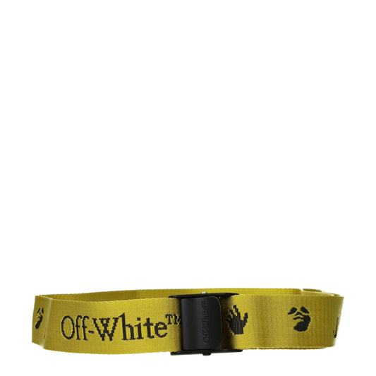 Off-White Yellow Fabric Regular Belts
