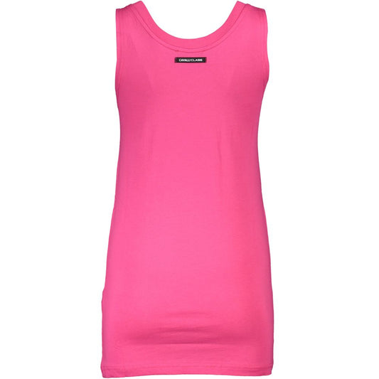 Cavalli Class Pink Cotton Tank Top