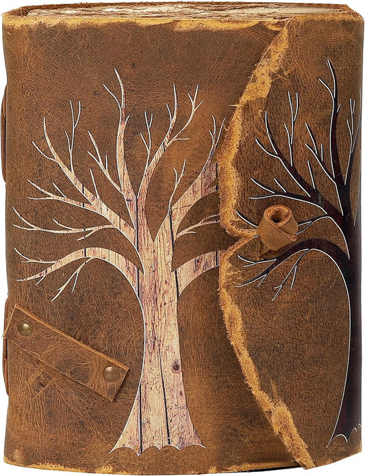 Diario de viaje de cuero hecho a mano - Libro de hechizos de Hocus Pocus, accesorio vintage marrón