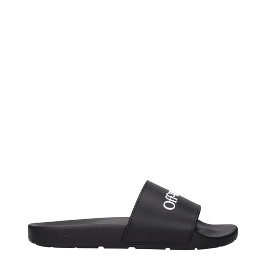 Off-White Black Cotton Slippers Sandals