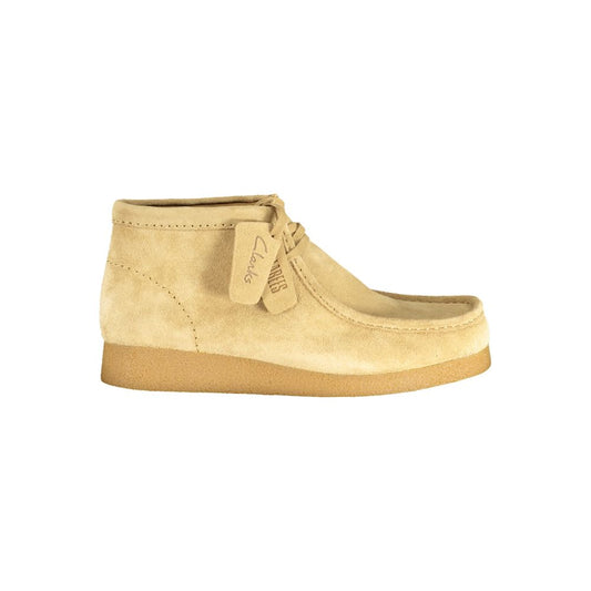 Clarks Beige Leather Men Sneaker