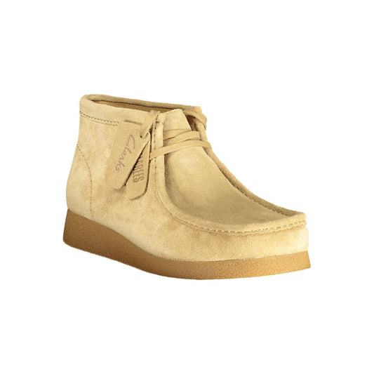 Clarks Beige Leather Men Sneaker