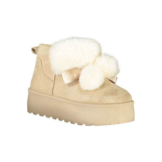 Laura Biagiotti Beige Polyester Women Boot