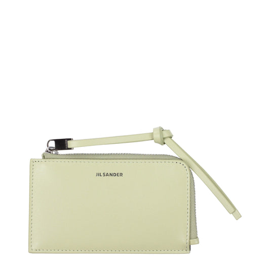 Jil Sander Green Leather Wallets