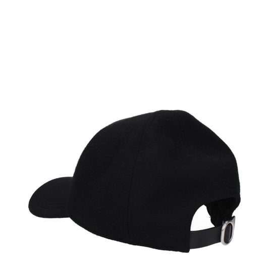 Jil Sander Black Cashmere Caps (Baseball Hat)