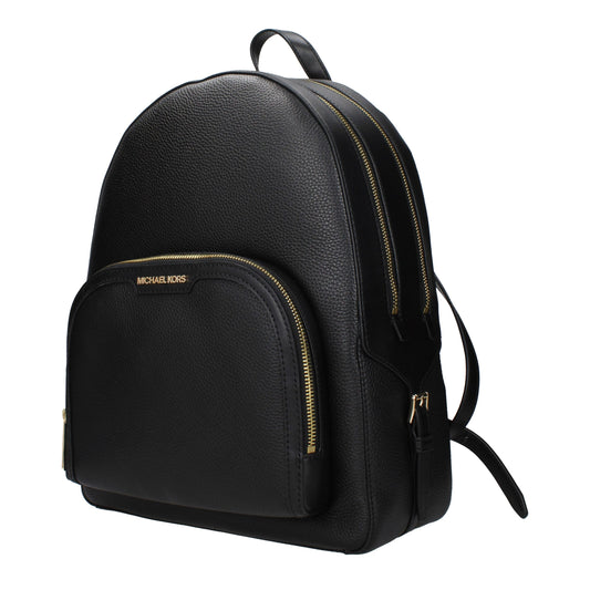Michael Kors Black Leather Backpacks