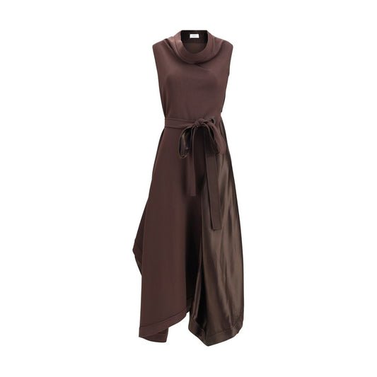 Ferragamo Asymmetric Dress crafted from stretch viscose cady