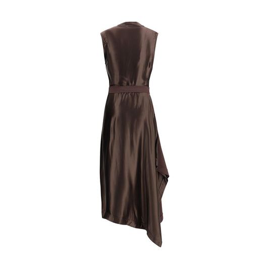 Ferragamo Asymmetric Dress crafted from stretch viscose cady