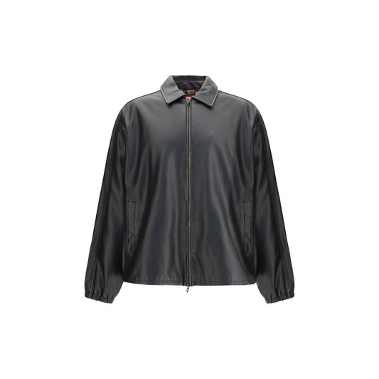 Diesel Black Polyester Biker Jacket