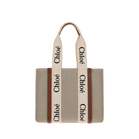 Chloé Beige Linen Handbag