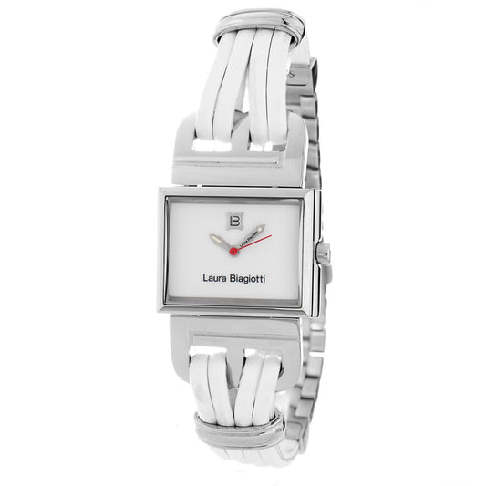 Laura Biagiotti White Leather Dress Watch