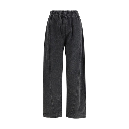 Ganni Black Cotton Casual Pants