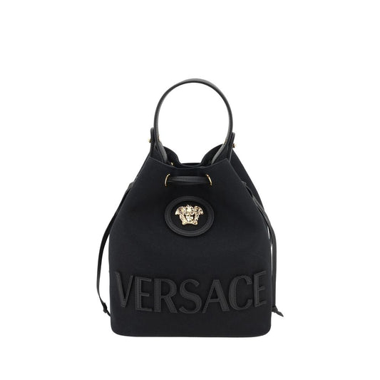 Versace Black Fabric Backet Bag
