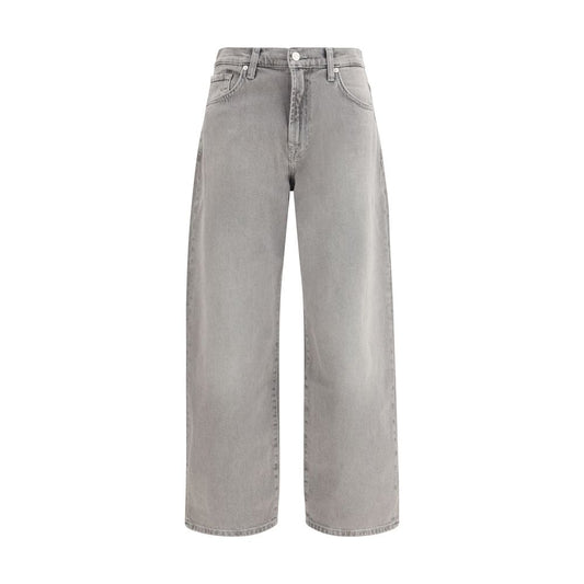 7FOR Gray Cotton Relaxed Fit Jeans