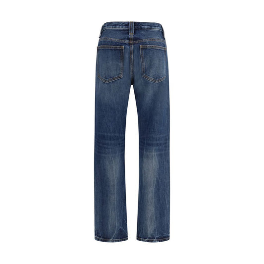 Khaite Blue Cotton High-Waisted Jean