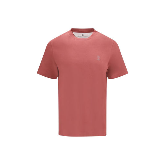 Brunello Cucinelli Red Cotton Long Sleeve T-Shirt
