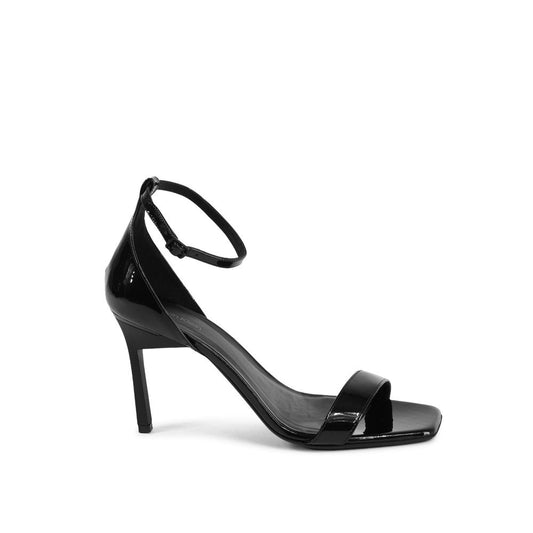 Calvin Klein Black Leather Stiletto Heel Sandals