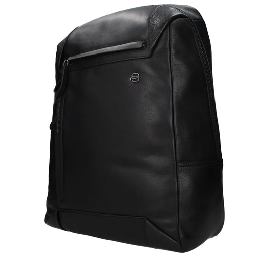 Piquadro Black Leather Backpack