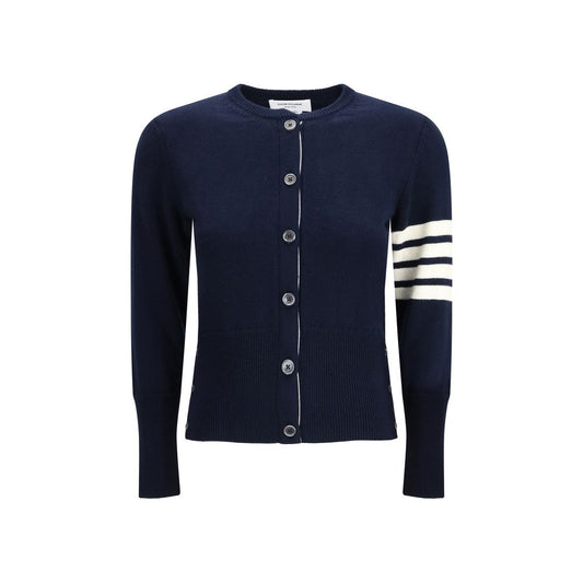 Thom Browne Blue Fleece Wool Cardigan