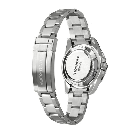 Bobroff Silver Stainless Steel Sport Watch
