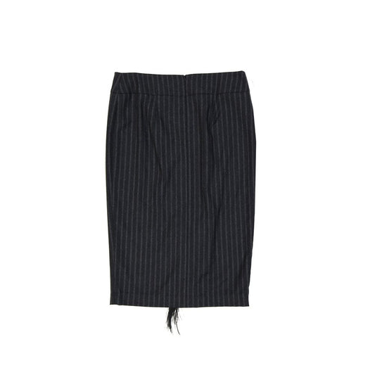Brunello Cucinelli Gray Virgin Wool Midi Skirt