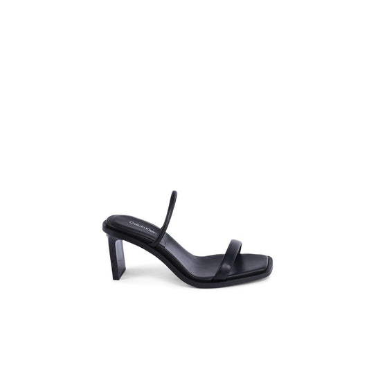 Calvin Klein Black Leather Stiletto Heel Sandals