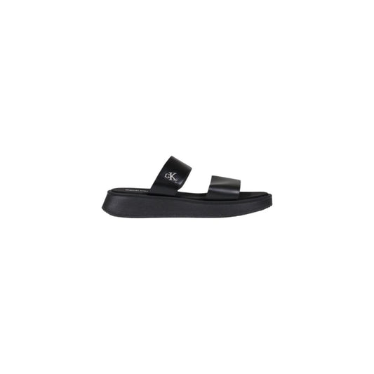 Calvin Klein Jeans Black Leather Sandal