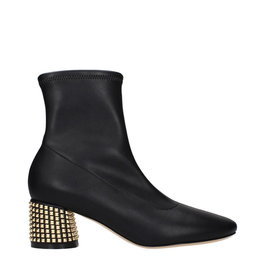 Casadei Black Leather Ankle Boots